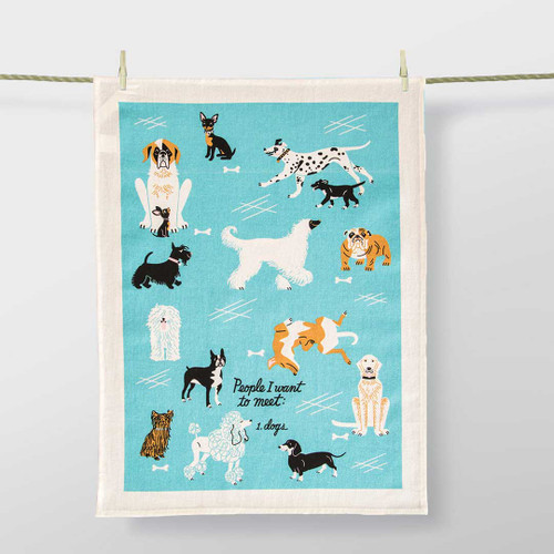 'People I Want To Meet: Dogs' Dish Towel by Blue Q | the design gift shop