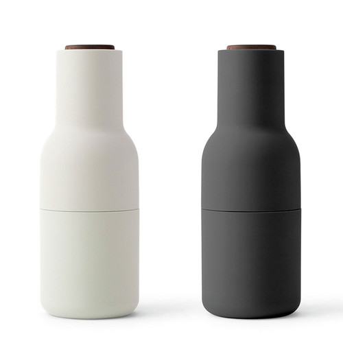 Audo Norm salt & pepper bottle grinder set in carbon/ash/walnut | the design gift shop