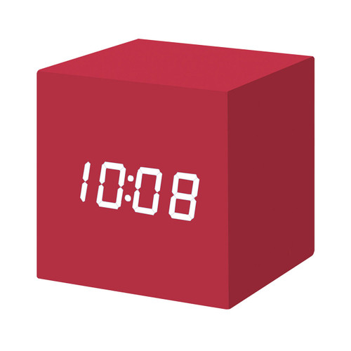 MoMA cube click clock red / white LED | the design gift shop