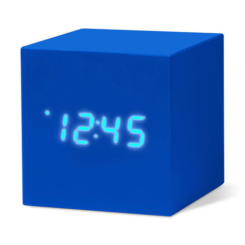 MoMA cube click clock blue / white LED | the design gift shop