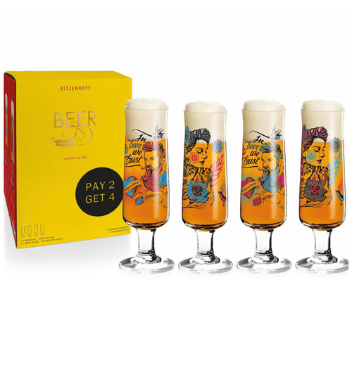 RITZENHOFF Beer Design Bonus Glass Set of 4 | the design gift shop