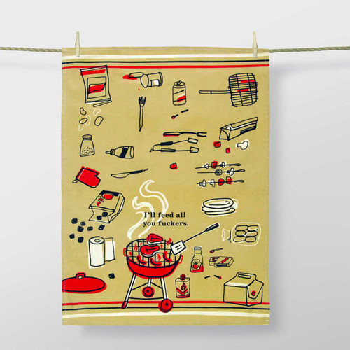 'I'll Feed All You F*ckers ' Dish Towel by Blue Q  | the design gift shop