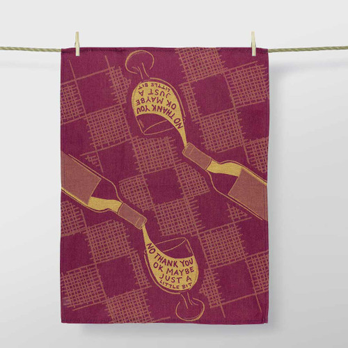 'No Thank You Ok Maybe Just A Little Bit' dish towel on clothesline by Blue Q | the design gift shop