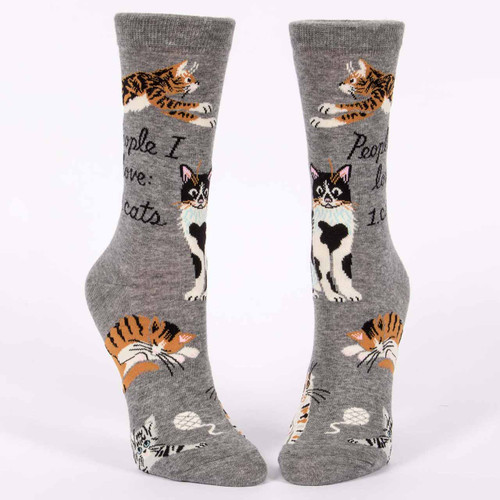 Pair of grey socks with cat motives | the design gift shop