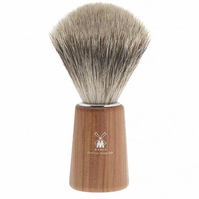 Muhle Shaving Basic H22 shaving brush, fine best badger hair, handle plum wood | the design gift shop