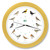 KooKoo - Singvögel - European Songbirds - Wall Clock - Cream-Yellow Rim | the design gift shop