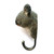 Side profile of a timber Koala decorative hook, showcasing the detailed carving of the head and the bronze-finish metal hook.