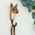 Wall-mounted Wildlife Garden Kangaroo hand-carved wall hook.