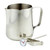 Stainless steel pitcher and thermometer for precise  milk frothing. Stainless steel pitcher and thermometer for precise  milk frothing.