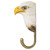 Side profile of a timber Bald Eagle decorative hook, showcasing the powerful curve of the beak and the sturdy bronze-finish metal hook.