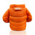 Orange Drink Holder Puffer Jacket by COATIE (back) | the design gift shop