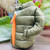 Khaki Drink Holder Puffer Jacket by COATIE (side) | the design gift shop