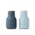 Small Audo Norm salt & pepper bottle grinder set in blue shades with  beech lids | the design gift shop
