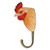 Side profile of a timber Hen decorative hook, showcasing the detailed carving of the neck plumage and the sturdy bronze-finish metal hook.