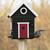 WILDLIFE GARDEN Bird Feeder & Nesting Box Black Cottage mounted on post