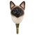 Front view of a hand-carved wooden Siamese Cat wall hook, featuring its iconic dark "mask" face and bright blue hand-painted eyes.