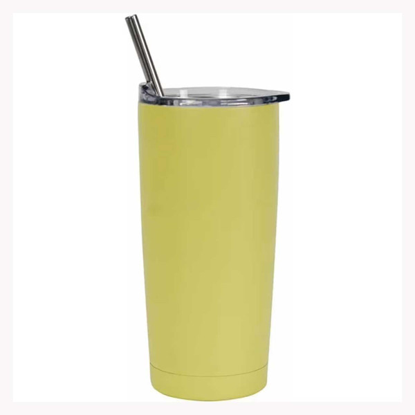 Annabel Trends smoothie cup lemon with stainless straw 500 ml.