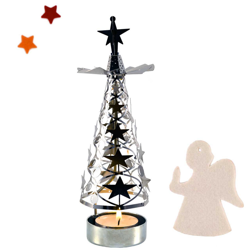 Rotating Christmas Tree Candle Holder | The Design Gift Shop