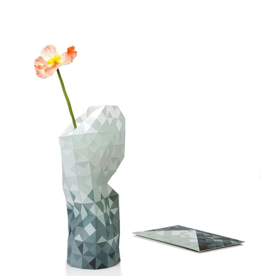 Grey Paper Vase slide on vase cover by Tiny Miracles Foundation  | The Design Gift Shop