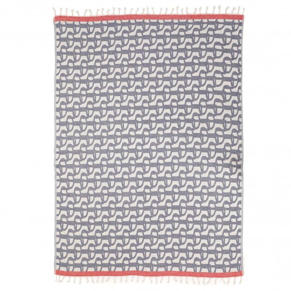 Fouta Towel 'Uhaina Chillida Bleu' by Jean-Vier | The Design Gift Shop