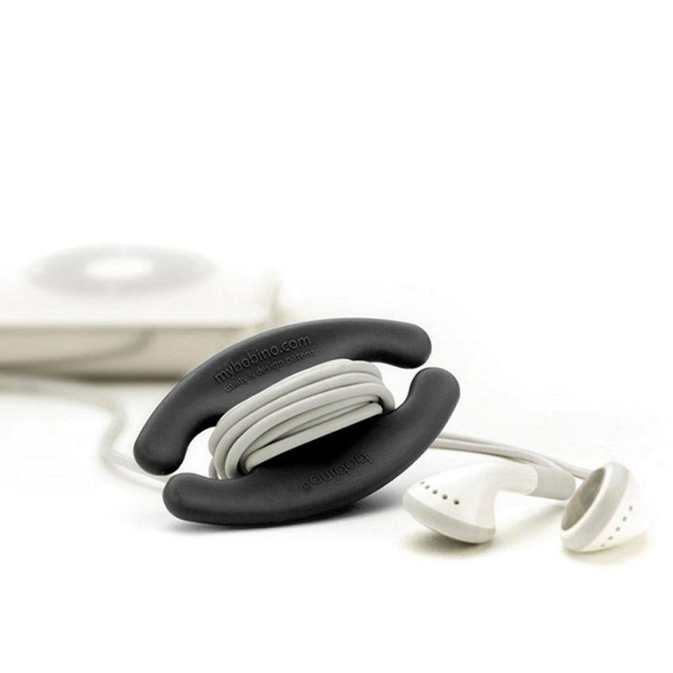 Bobino cord wrap, cable organiser in black | The Design Gift Shop