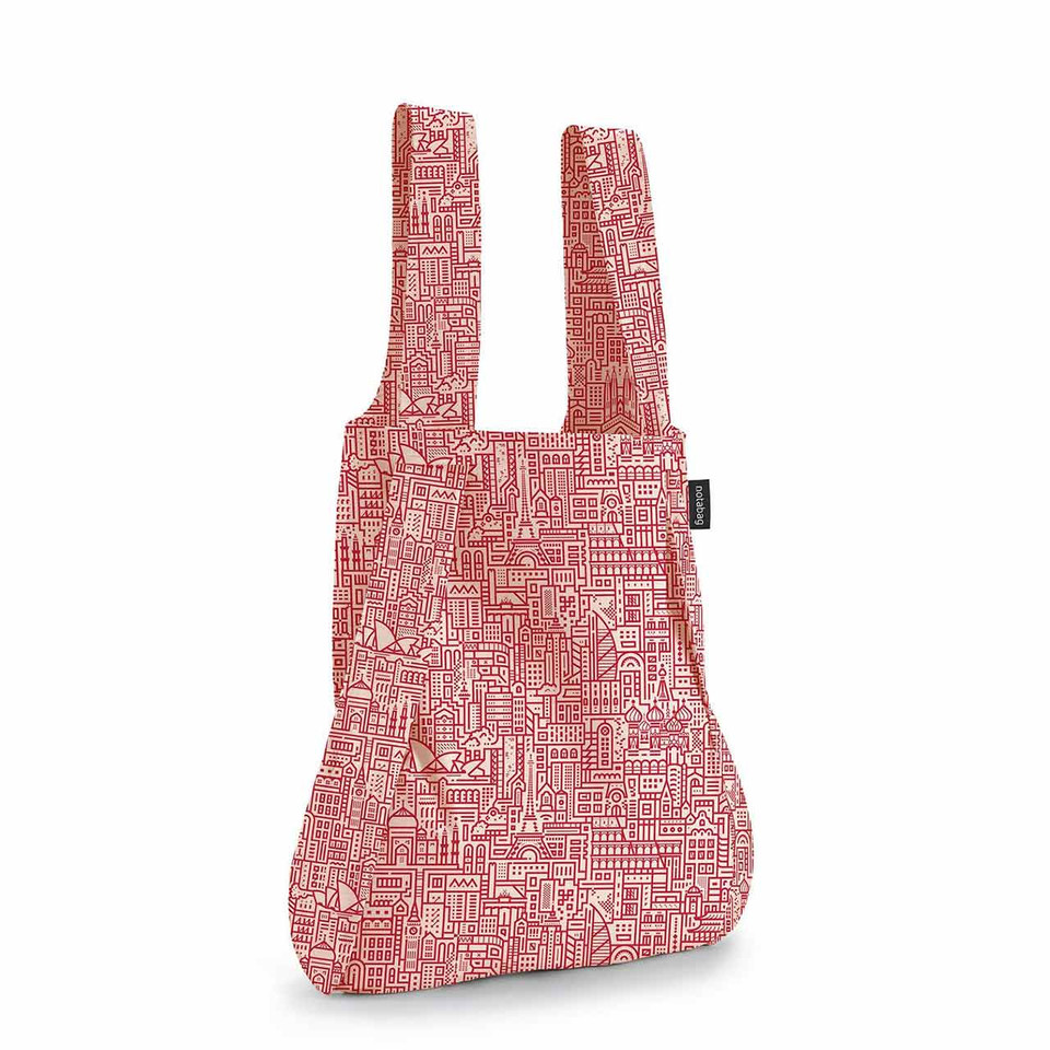 Notabag Hello World Rose/Red Shopping Bag & Backpack | the design gift shop