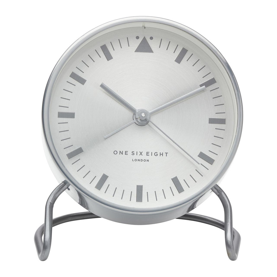 ONE SIX EIGHT LONDON silent alarm clock LARA silver - Ø 10 x 5 cm | the design gift shop