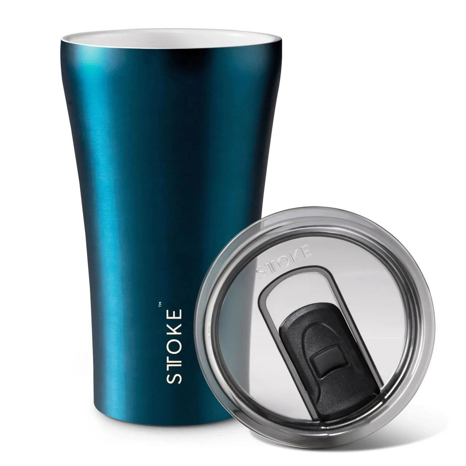 STTOKE Limited Edition Coffee Cup 12 oz Steel Blue  | the design gift shop