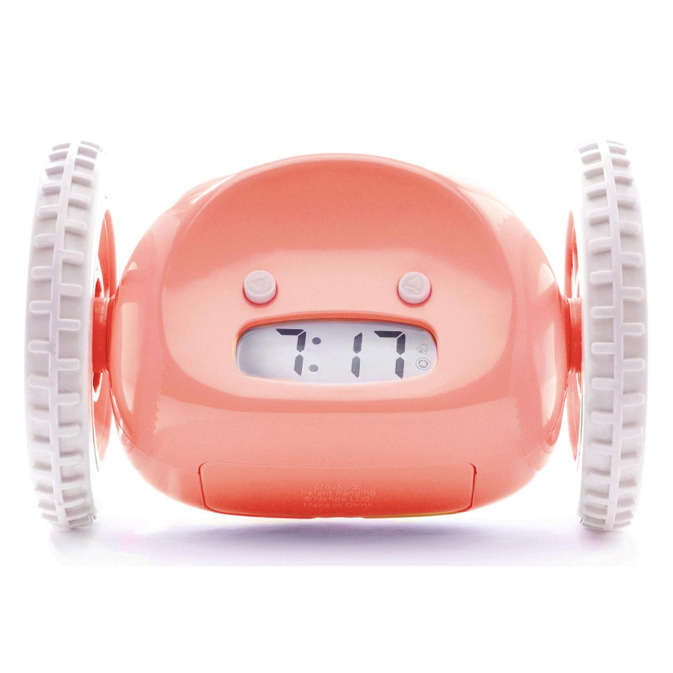 CLOCKY Pink Alarm Clock On Wheels | the design gift shop