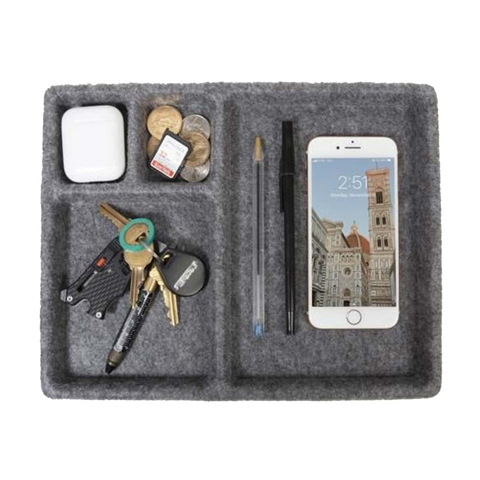 Kikkerland Felt Catch-All Tray Grey | the design gift shop