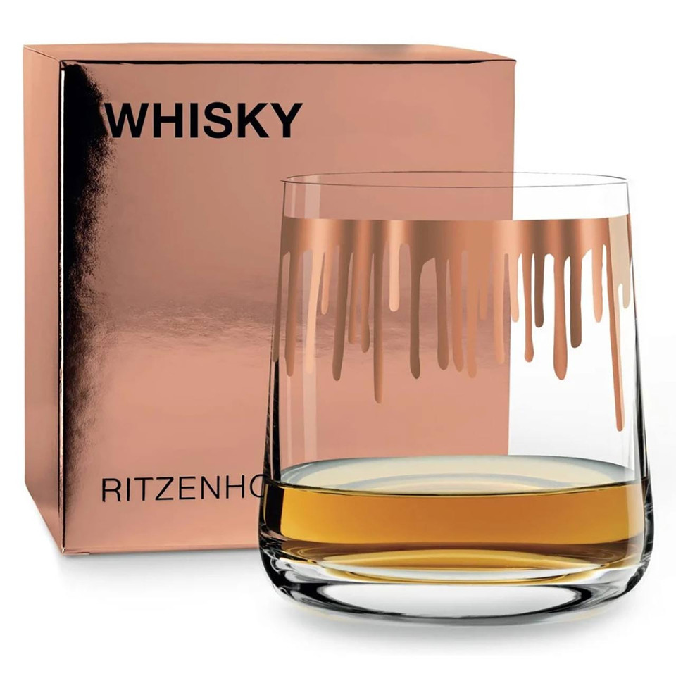 RITZENHOFF Whisky Glass Skull with copper and black - decor Pietro Chiera | the design gift shop