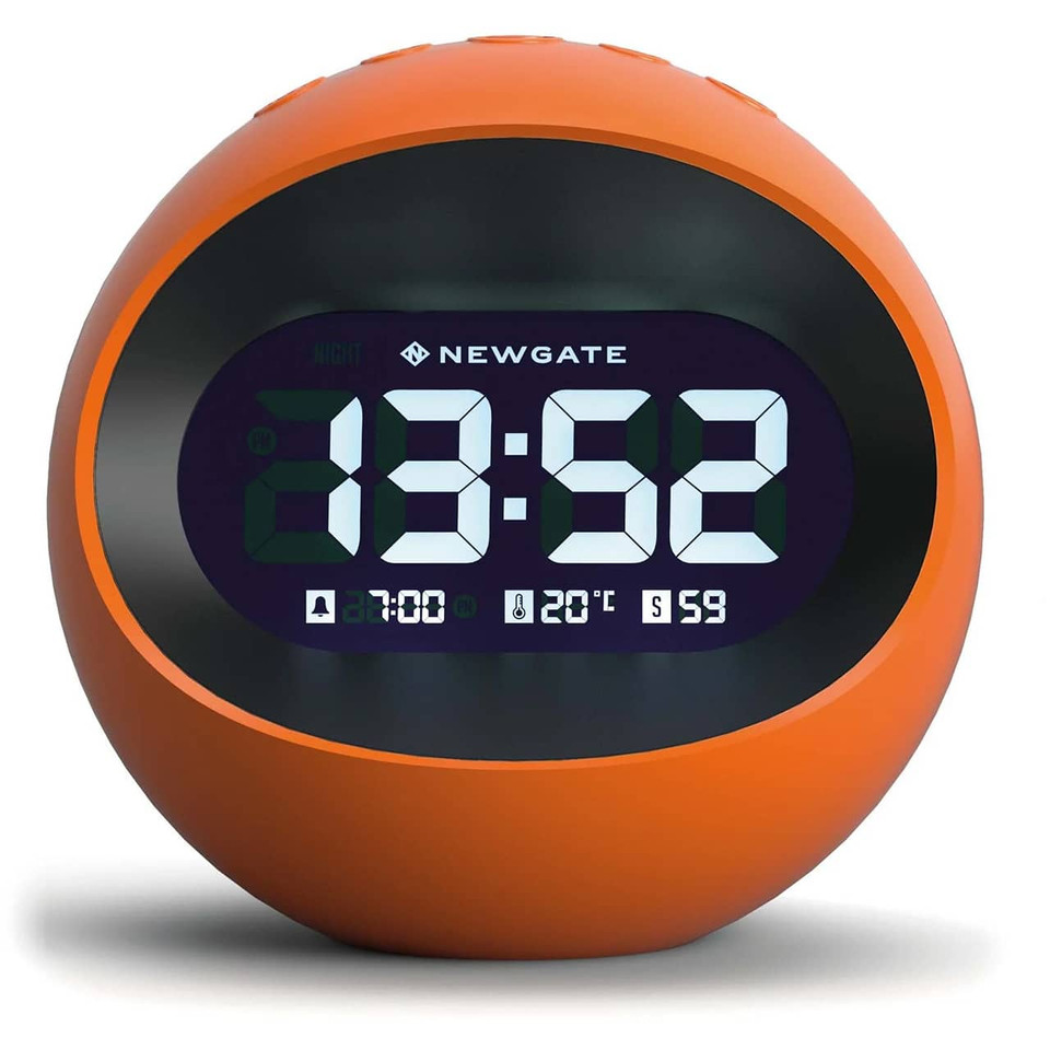Newgate Centre of the Earth Alarm Clock Pumpkin Orange – front view
