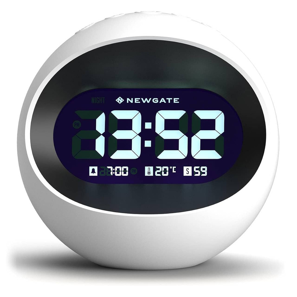 Newgate Centre of the Earth Alarm Clock White – front view
