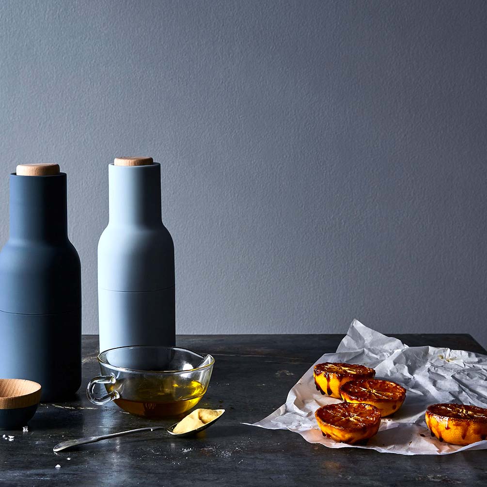 menu bottle grinder blue