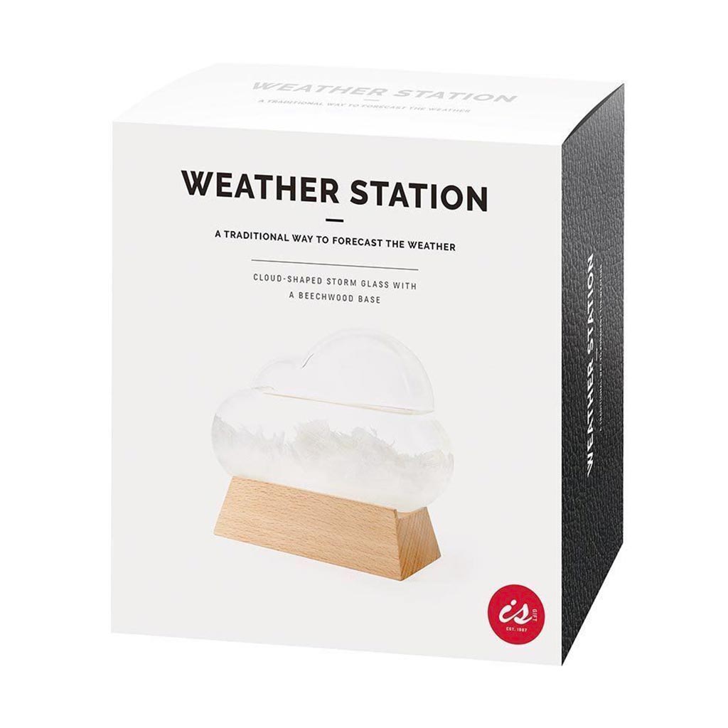 ALOVEMO Storm Glass Weather Forecast Weather Station,Creative Fashion Weather Forecaster Storm Glass Bottle Barometer on Wooden Base Home and Office Decor & Gifts 
