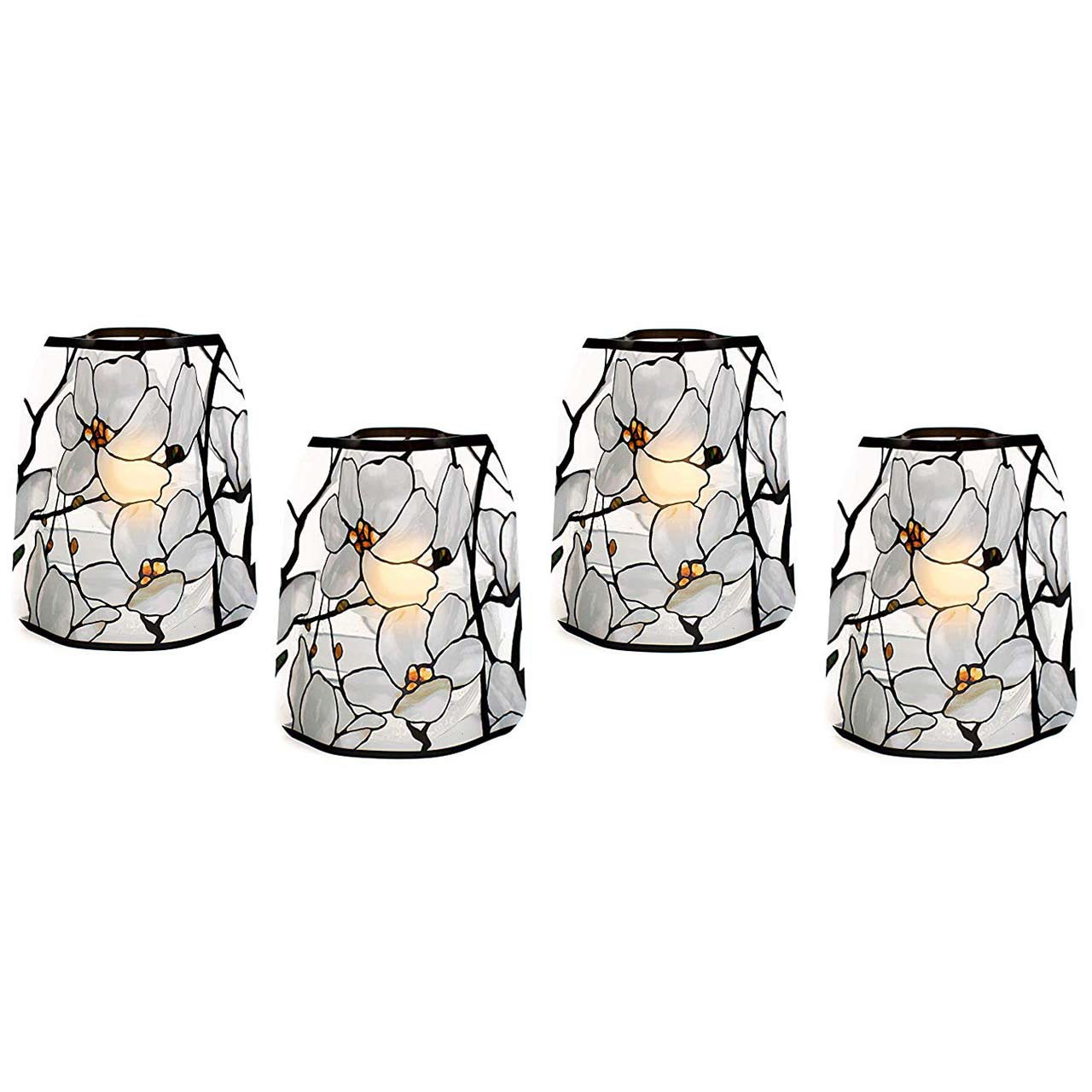 Modgy Tiffany Magnolia Window Luminary Lanterns (set of 4) | the design gift shop