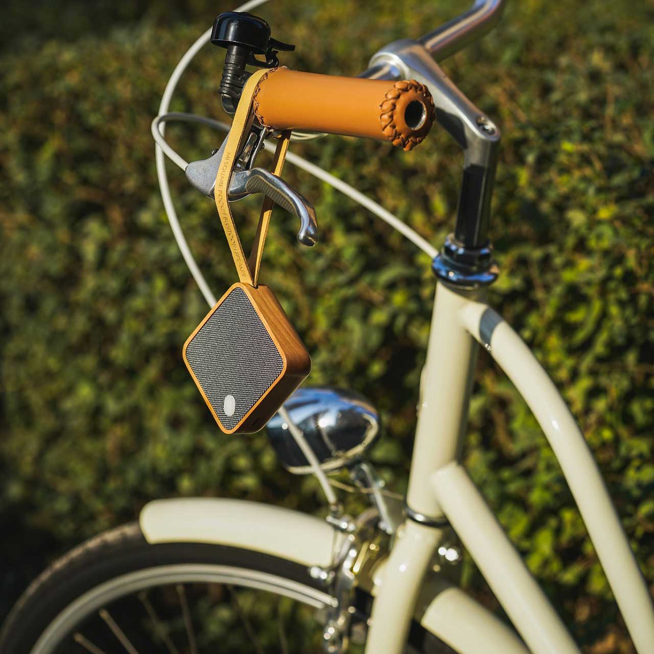 GINGKO Mi Square Pocket Bluetooth Speaker Cherry Wood | the design gift shop