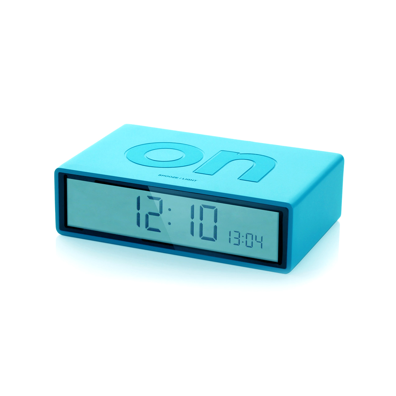 Lexon Flip LCD alarm clock turquoise the design gift shop
