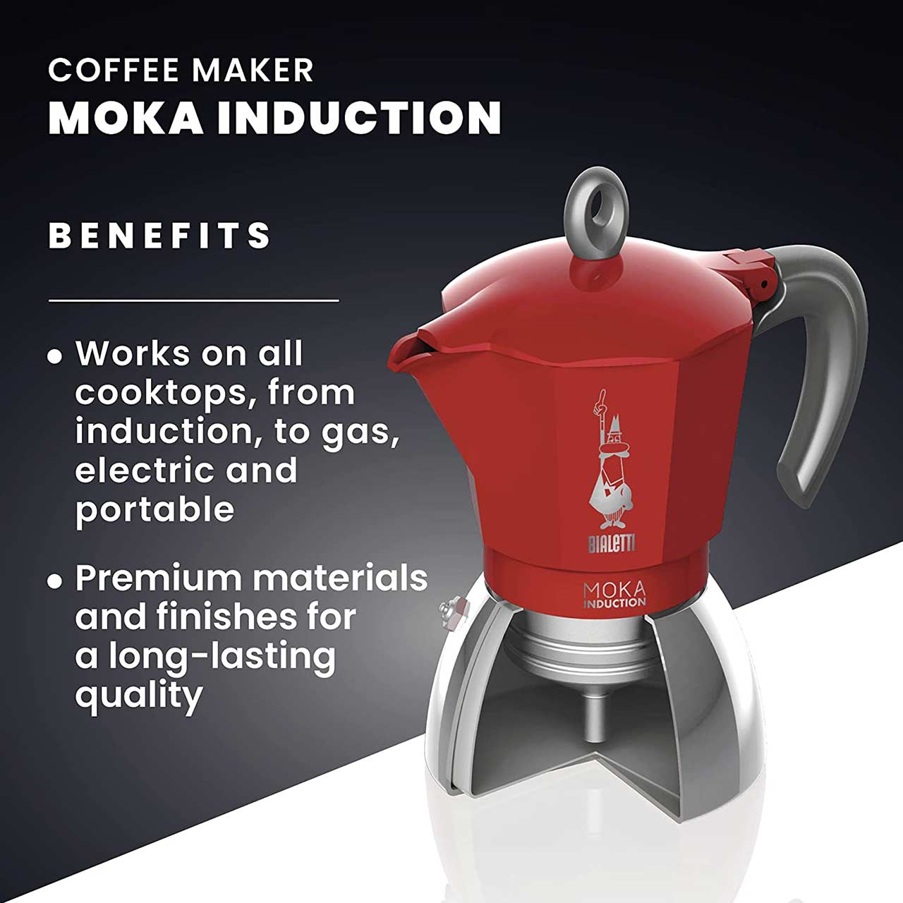 Brand New fiammetta Bialetti Espresso Coffee Maker 3 Cups Induction Italian  Coffee Machine 2019 Limited Edition Red Color Gift Idea 