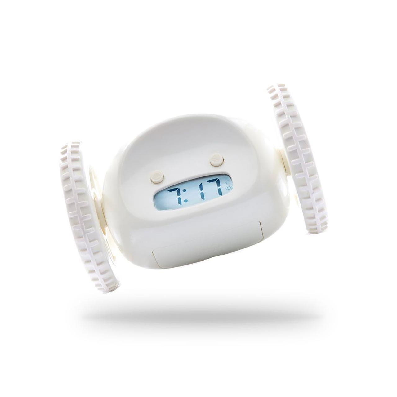 CLOCKY White Alarm Clock On Wheels | the design gift shop