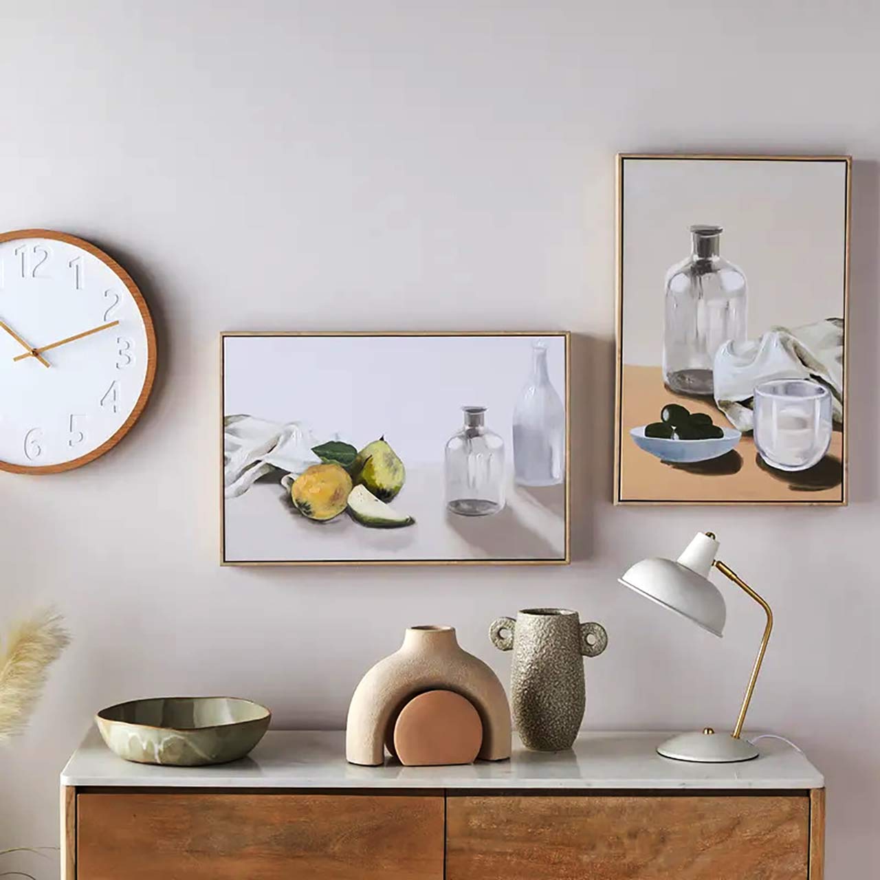 AMALFI John Wall Clock, White Dial, Fir Rim, Ø 42 x 3.5 cm | the design gift shop