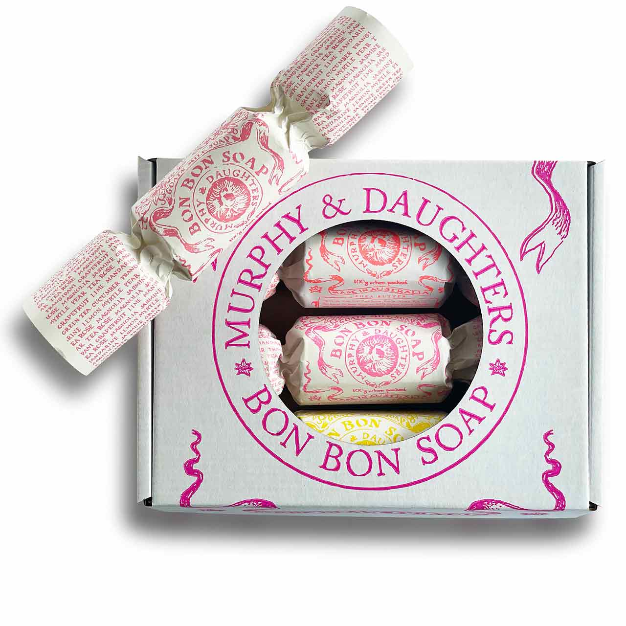 MURPHY & DAUGHTERS Bon Bon Soaps Gift Box of 4 Warm Colours | the design gift shop