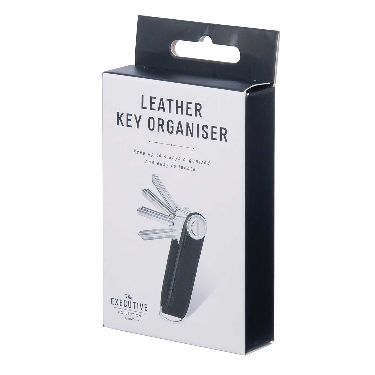 Key Organiser Leather Black with Black Stitching