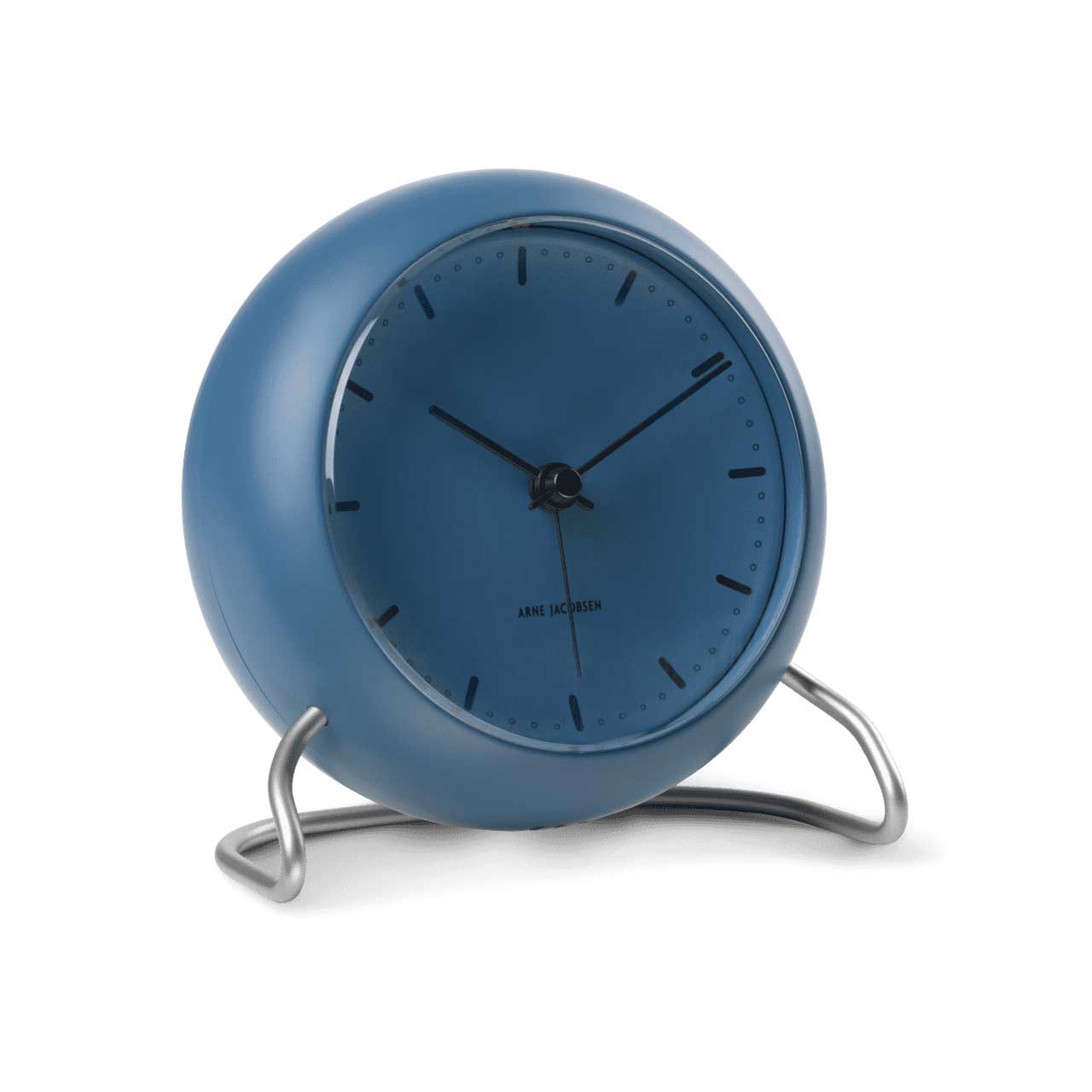 Arne Jacobsen City Hall table clock with alarm in stone-blue | the design gift shop