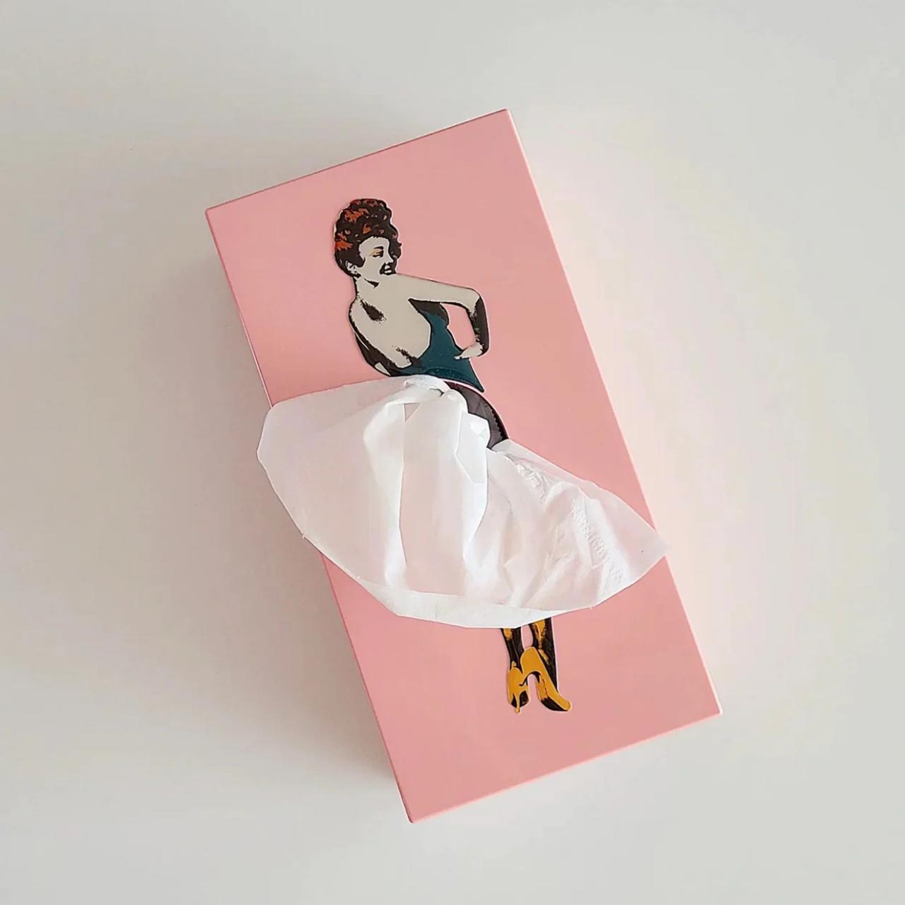 Tissue-Up Girl Tissue Holder Pink | the design gift shop