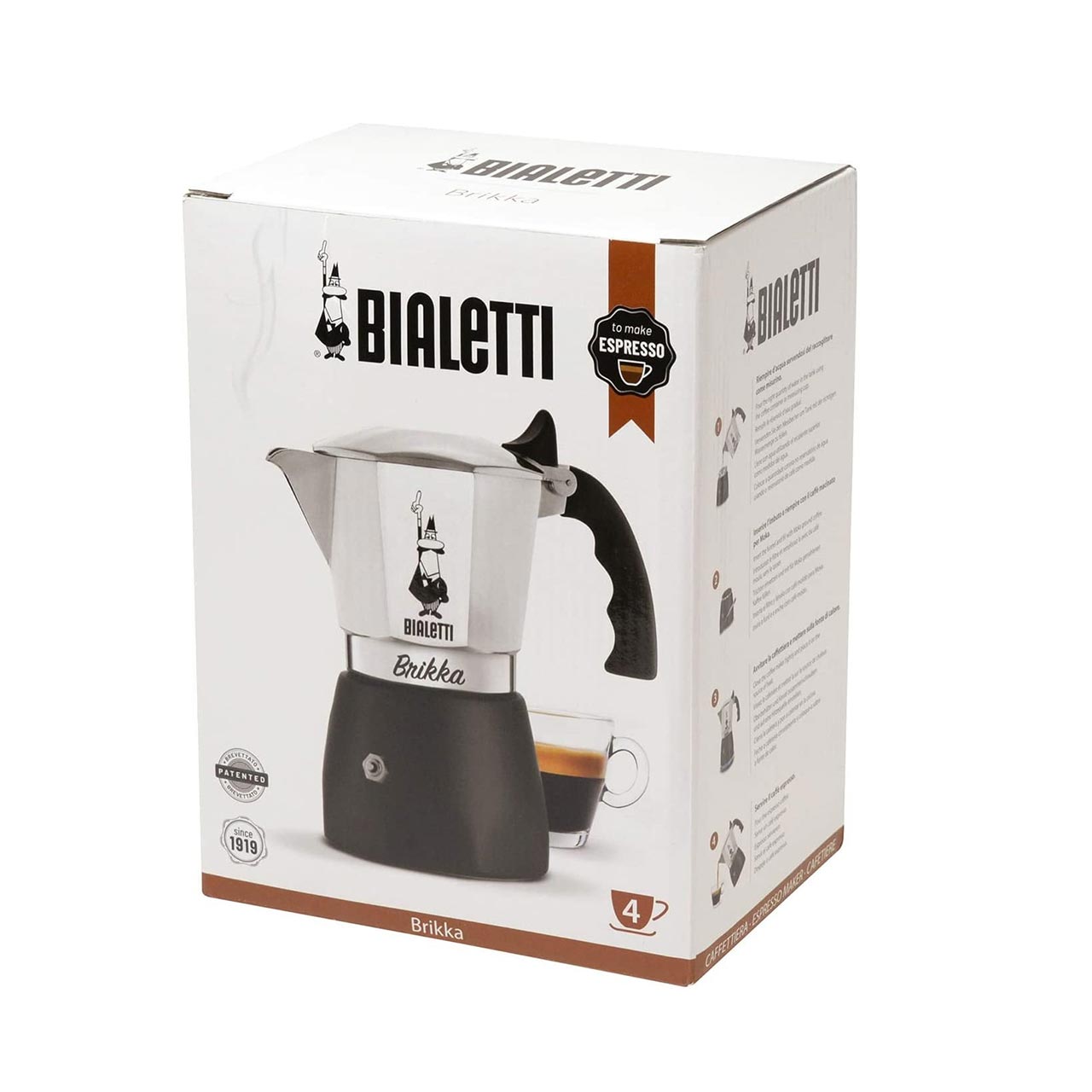 Bialetti Brikka 4 cup Espresso Coffee 