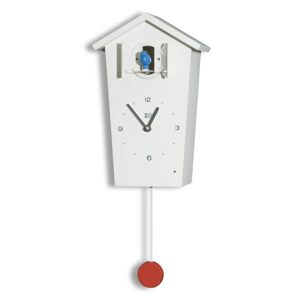 Modern cuckoo clock KooKoo BirdHouse White The Design Gift Shop