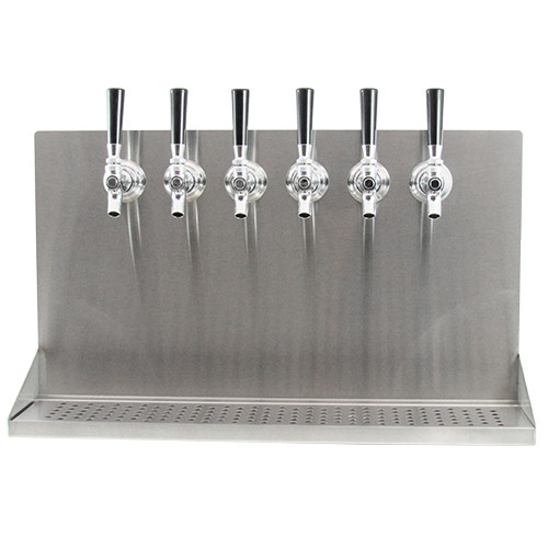 Draft Beer Tower - Black Iron - Double Tap - Standard Stainless Steel Faucet