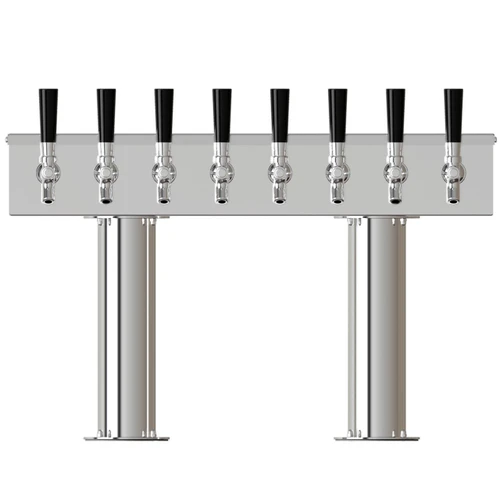 4" Double Pedestal Beer Tower - 8 Taps - Glycol Chilled