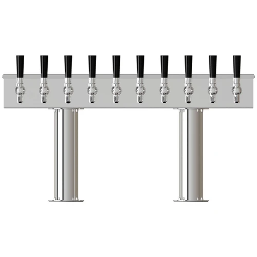 4" Double Pedestal Beer Tower - 10 Taps - Air Chilled